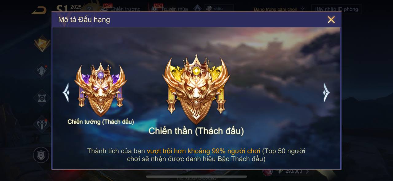 Tổng Hợp Rank trong Liên Quân Mobile